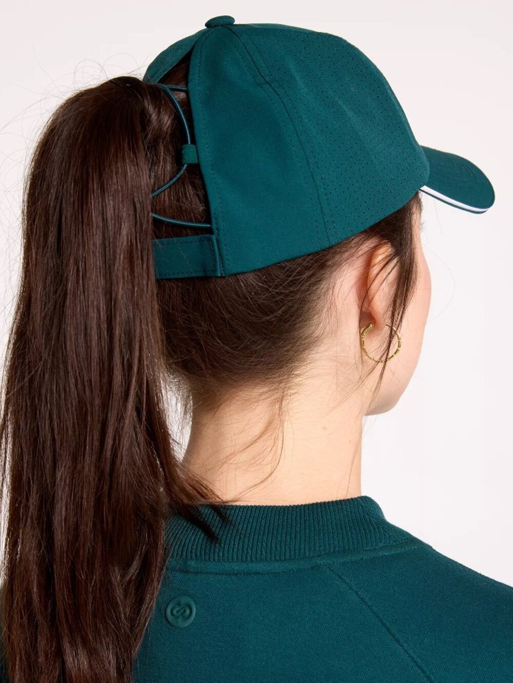 CALIA Women's Pickleball, Tennis Ponytail Cap - Color: Sea Green/White - Picture 2 of 9